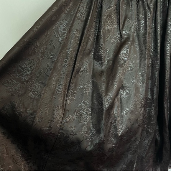 Gunne Sax by Jessica McClintock Vintage Black Velvet Strapless Dress Floral M - Picture 8 of 16